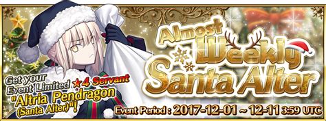 Almost Weekly Santa Alter: Fate GO Christmas 2017 .